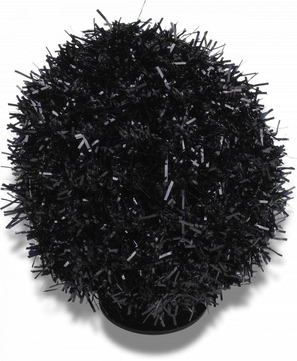 Black Metallic Puff Ball