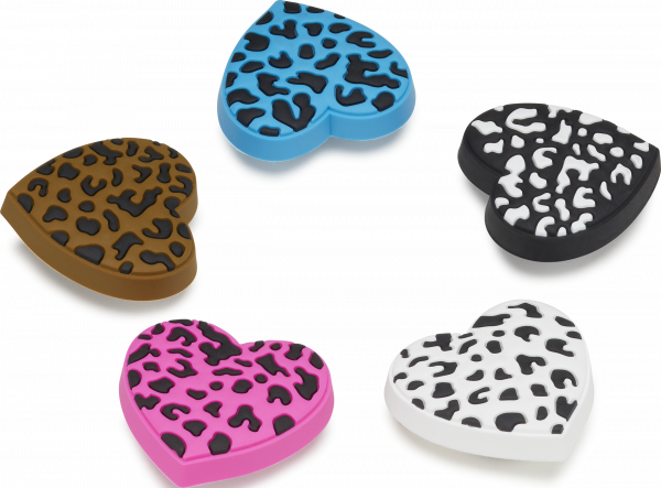 Leopard Animal Print Heart 5 Pack