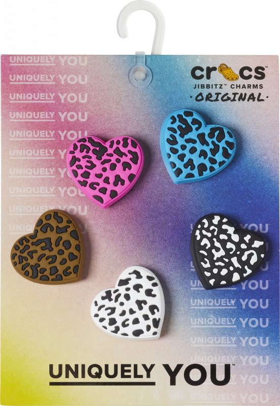 Leopard Animal Print Heart 5 Pack